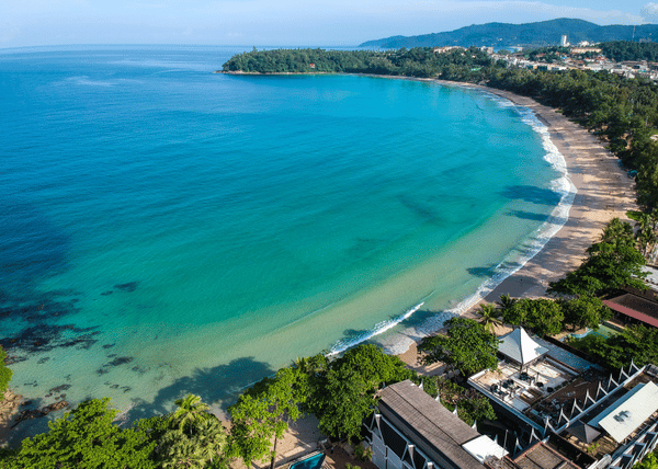 an aerial view of kata beach