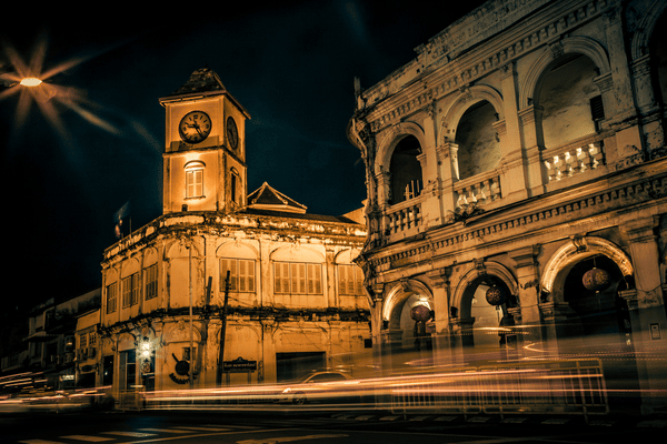 A fast frame shot of Phuket Town's historical buildings