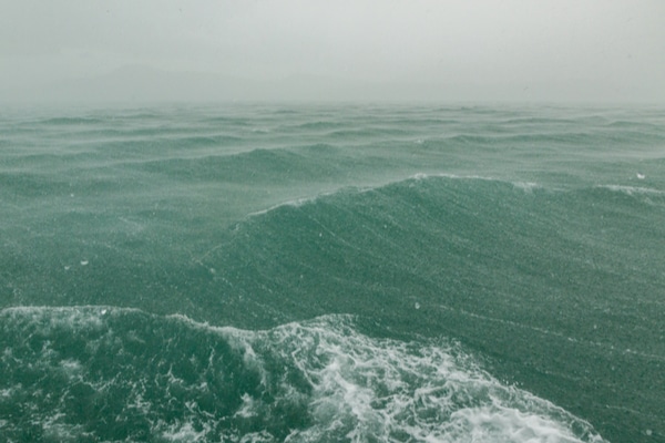 Rough seas in Phuket during the low season when weather is temporamental