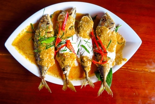 seafood as served in a Phuket restaurant