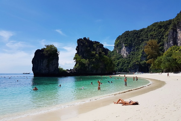 people swimming off the island of Ko Hong